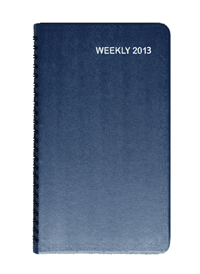 wirebound blue leatherette weekly planner