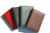 black, red, green and British tan leather mini pocket planning calendars
