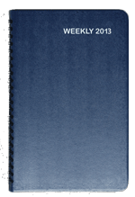 2011 blue leatherette wirebound weekly planner