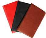 black, red and British tan pocket leather planners