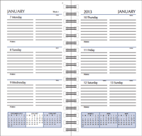 wirebound 3x6 weekly planner pages