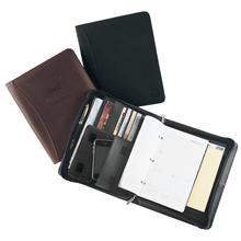 black and brown leather three ring zippered weekly agendas